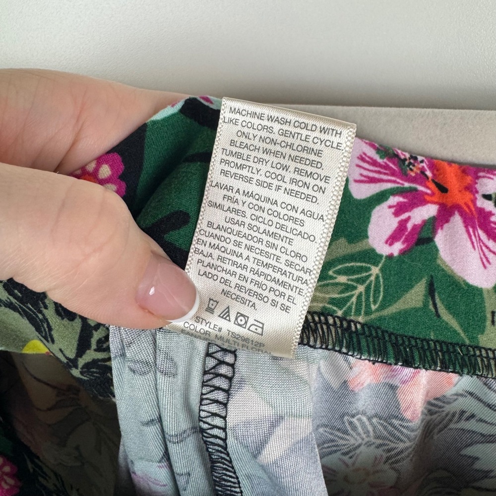 Terra & Sky Floral Pull On Maxi Skirt 4X Multicolor Stretch Side Slit Tropical - Picture 8 of 10
